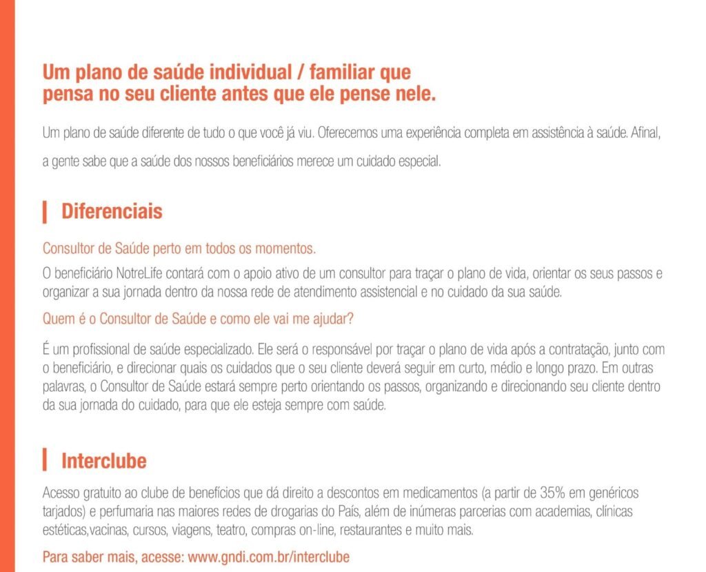 Notre Life UP 50+ - Plano de Saúde